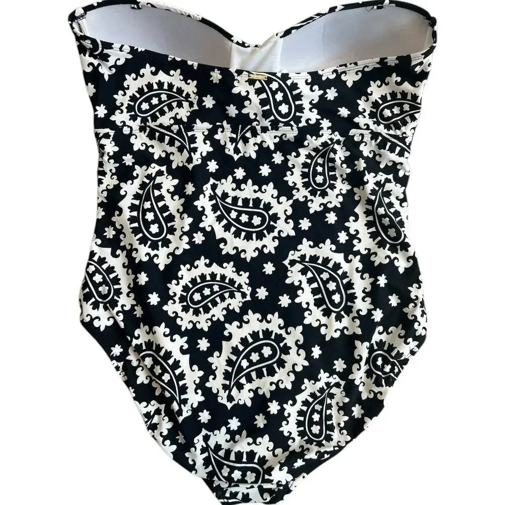 Ann Cole Ruched One Piece · Paisley Swimsuit Size 16  Slimming Fit Tummy Control - Picture 2 of 5